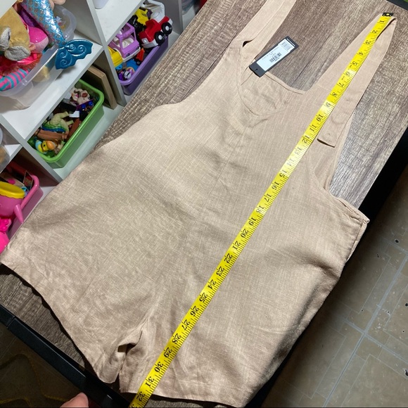 COPY - Lulus Up with the Sun Beige Short Overalls Size Large - Picture 15 of 15